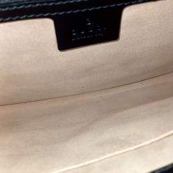 Pre Owned حقيبة كلتش غوتشي مارمونت ماتلاسية جلد سوداء