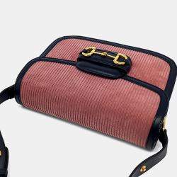 Pre Owned Gucci Navy Blue Pink Suede Gucci Navy Blue, Pink Suede 1955 Horsebit Shoulder Bag