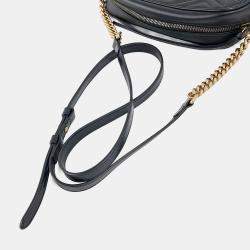 Pre Owned حقيبة كروس غوتشي جلد مارمونت سوداء