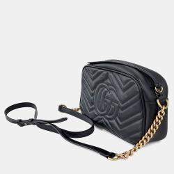 Pre Owned حقيبة كروس غوتشي جلد مارمونت سوداء