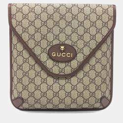 مملوكة مسبقًا Gucci Beige Brown Leather and PVC Neo Vintage GG Medium Messenger Bag