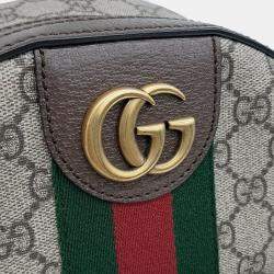 Pre Owned Gucci Brown PVC Ophidia GG Supreme Backpack Small
