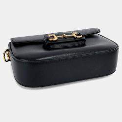 Pre Owned Gucci Black Leather Horsebit 1955 Mini Bag