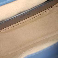 Pre Owned Gucci Blue Leather GG Marmont Mini Top Handle Bag