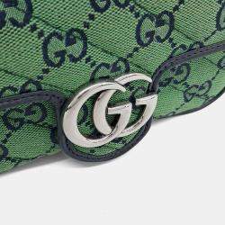 Pre Owned Gucci Green Fabric Fabric Super Mini Crossbody Bag