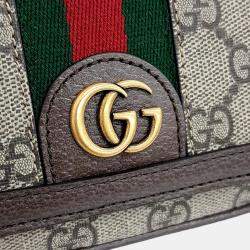 Pre Owned Gucci Beige PVC Ophidia Super Mini Shoulder Bag