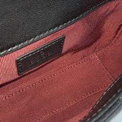 Pre Owned Gucci Black Leather GG Marmont Mini Shoulder Bag