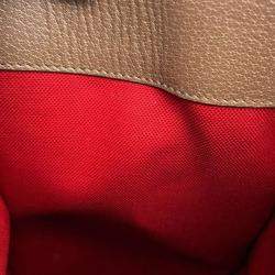 Pre Owned Gucci Red Interlocking G Tweed Houndstooth Stripe Satchel