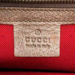 Pre Owned Gucci Red Interlocking G Tweed Houndstooth Stripe Satchel