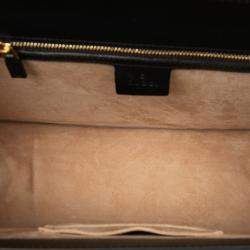 Pre Owned Gucci Black Medium Leather Sylvie Top Handle Bag