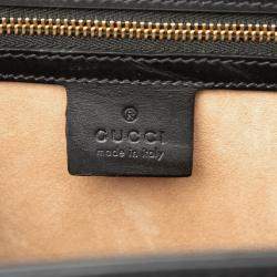 Pre Owned Gucci Black Medium Leather Sylvie Top Handle Bag