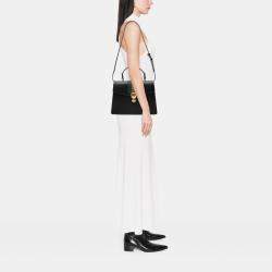 Pre Owned Gucci Black Medium Leather Sylvie Top Handle Bag