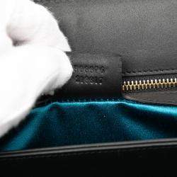 Pre Owned Gucci Green Medium Suede Web Ophidia Chain Shoulder Bag