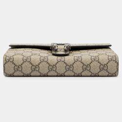Pre Owned Gucci Brown GG Supreme Dionysus Chain Wallet