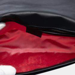 Pre Owned Gucci Black Medium GG Marmont Matelasse Velvet Crystal Embellished Shoulder Bag