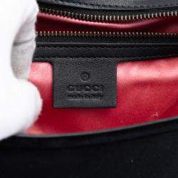Pre Owned Gucci Black Medium GG Marmont Matelasse Velvet Crystal Embellished Shoulder Bag