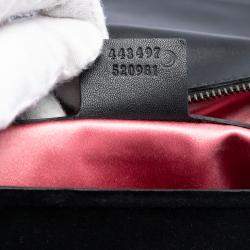 Pre Owned Gucci Black Medium GG Marmont Matelasse Velvet Crystal Embellished Shoulder Bag