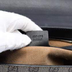 Pre Owned Gucci Blue Brown Medium GG Supreme Padlock Shoulder Bag