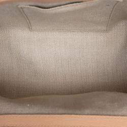 Pre Owned Gucci Brown Small Calfskin Blooms Bamboo Daily Satchel