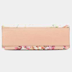 Pre Owned Gucci Brown Small Calfskin Blooms Bamboo Daily Satchel