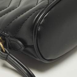 Pre Owned Gucci GG Marmont Black Matelasse Leather Cosmetic Case