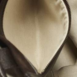 Pre Owned Gucci Ophidia Dark Brown Leather and Suede Open Tote