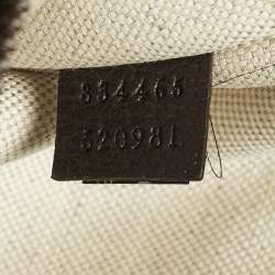 Pre Owned Gucci Ophidia Dark Brown Leather and Suede Open Tote