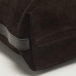 Pre Owned Gucci Ophidia Dark Brown Leather and Suede Open Tote
