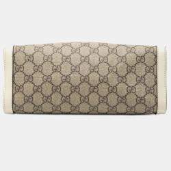 Pre Owned Gucci Brown Small GG Supreme Padlock Tote