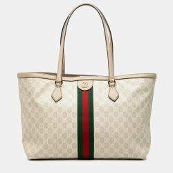 Pre Owned Gucci Brown Medium GG Supreme Ophidia Tote