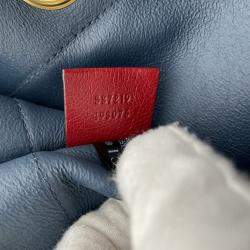 Pre Owned Gucci Blue/Red Large Web Suede Rajah Tote