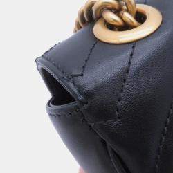مملوكة مسبقًا Gucci Gg Marmont Chain shoulder Bag Black Leather
