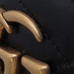 مملوكة مسبقًا Gucci Gg Marmont Chain shoulder Bag Black Leather