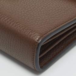 مملوكة مسبقًا Gucci GG Marmont Brown Leather Wallet on Chain