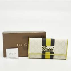 مملوكة مسبقًا Gucci Tricolor GG Supreme Canvas Continental Wallet