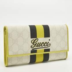 مملوكة مسبقًا Gucci Tricolor GG Supreme Canvas Continental Wallet
