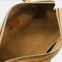 Pre Owned Gucci Gg Supreme Handbag/Shoulder Bag In Pvc And Leather Beige Brown