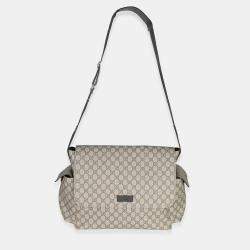 Pre Owned Gucci Beige GG Supreme Canvas Diaper Bag