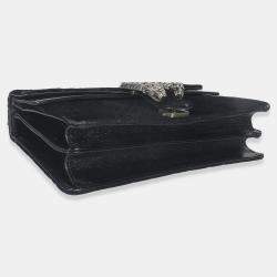 مملوكة مسبقًا Gucci Black GG Embossed Velvet Small Dionysus Chain Bag