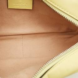Pre Owned Gucci GG Marmont Camera Mini Yellow Matelassé Leather Bag