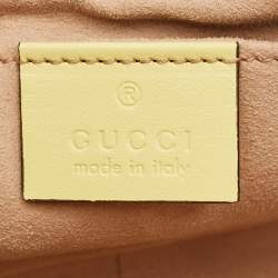 Pre Owned Gucci GG Marmont Camera Mini Yellow Matelassé Leather Bag