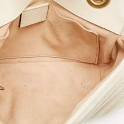 مملوكة مسبقًا Gucci GG Marmont Flap Mini Ivory Matelassé Leather Shoulder Bag