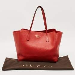 مملوكة مسبقًا Gucci Swing Medium Red Leather Tote