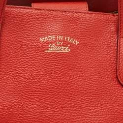 مملوكة مسبقًا Gucci Swing Medium Red Leather Tote