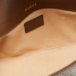 Pre Owned Gucci Horsebit 1955 Mini Brown/Beige GG Supreme Canvas Shoulder Bag