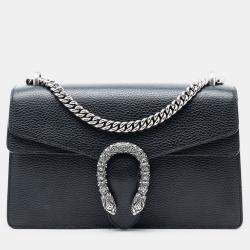 Pre Owned Gucci Black Medium Leather Dionysus Shoulder Bag