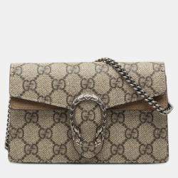 Pre Owned Gucci Beige Mini GG Supreme Dionysus Crossbody