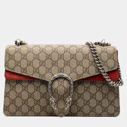 Pre Owned Gucci Beige Medium GG Supreme Dionysus Shoulder Bag