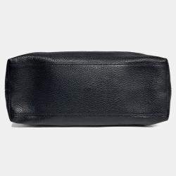 Pre Owned Gucci Black Leather Tassel Chain Shoulder Bag