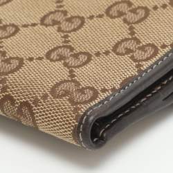 مملوكة مسبقًا Gucci Heart Beige/Brown GG Canvas and Leather Wallet